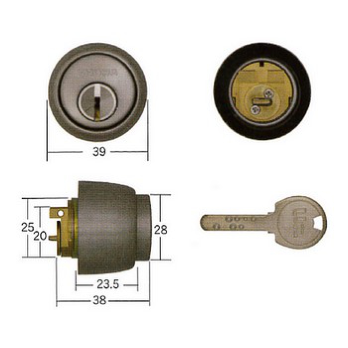 SHOWA SCY-43 鍵 シリンダー 交換シリンダー 397-05-S32P-36-6P-CY SHOWA ショウワ ショーワ CL-50・397・535交換  シリンダー錠 取替え