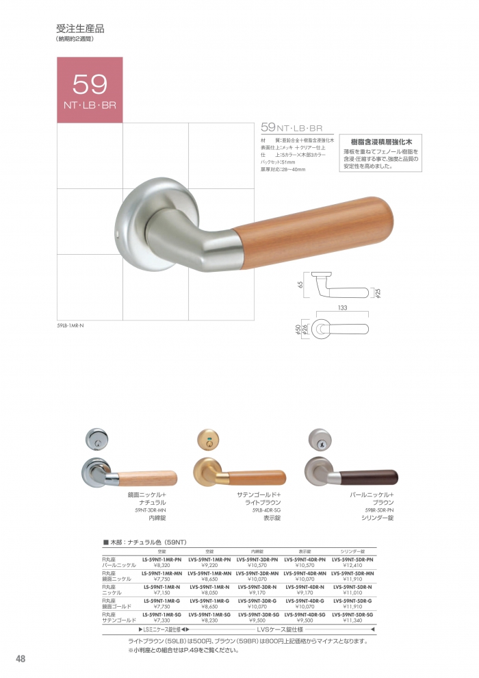 川口技研/KAWAGUCHI 59 R丸座鏡面ニッケル 空錠 LS-59NT-1MR-MN